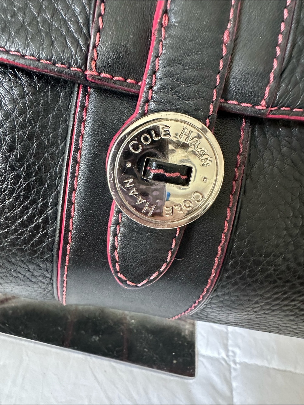 Cole Haan Navy Leather Shoulder Bag - Picture 4 of 16